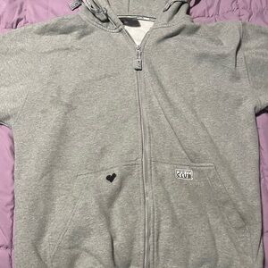 Gray Zip-Up pro club hoodie